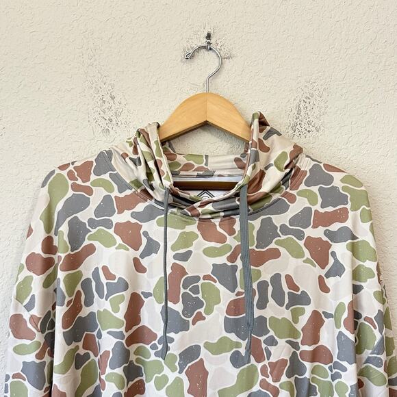 BURLEBO Hoodie Multi Camouflage Pullover Lightweight Performance NWT - Picture 3 of 11